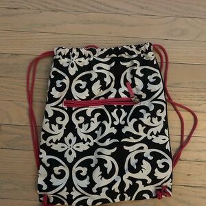Stylish Black and White Drawstring Bag
